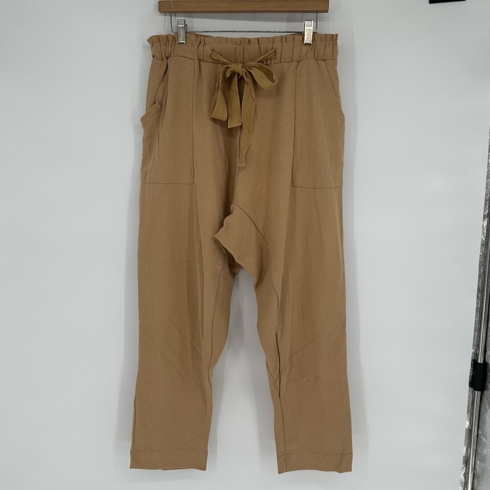Free People Beach Light Brown Monterey 100% Cotton Pants Sz Medium